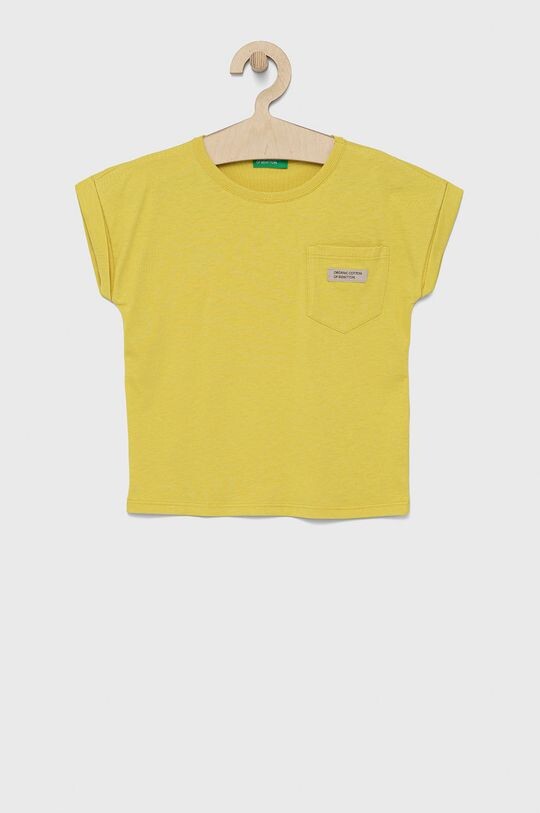 

Детская хлопковая футболка United Colors of Benetton, желтый