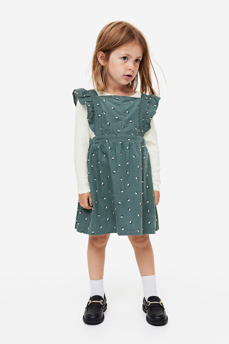 

Комплект из хлопкового топа и платья из двух предметов H&M, зеленый