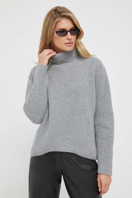 Шерстяной свитер Pinko, серый pinko свитер