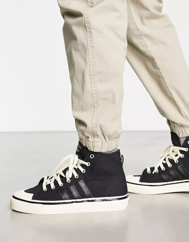 

Черные высокие кеды adidas Originals Nizza RF 74