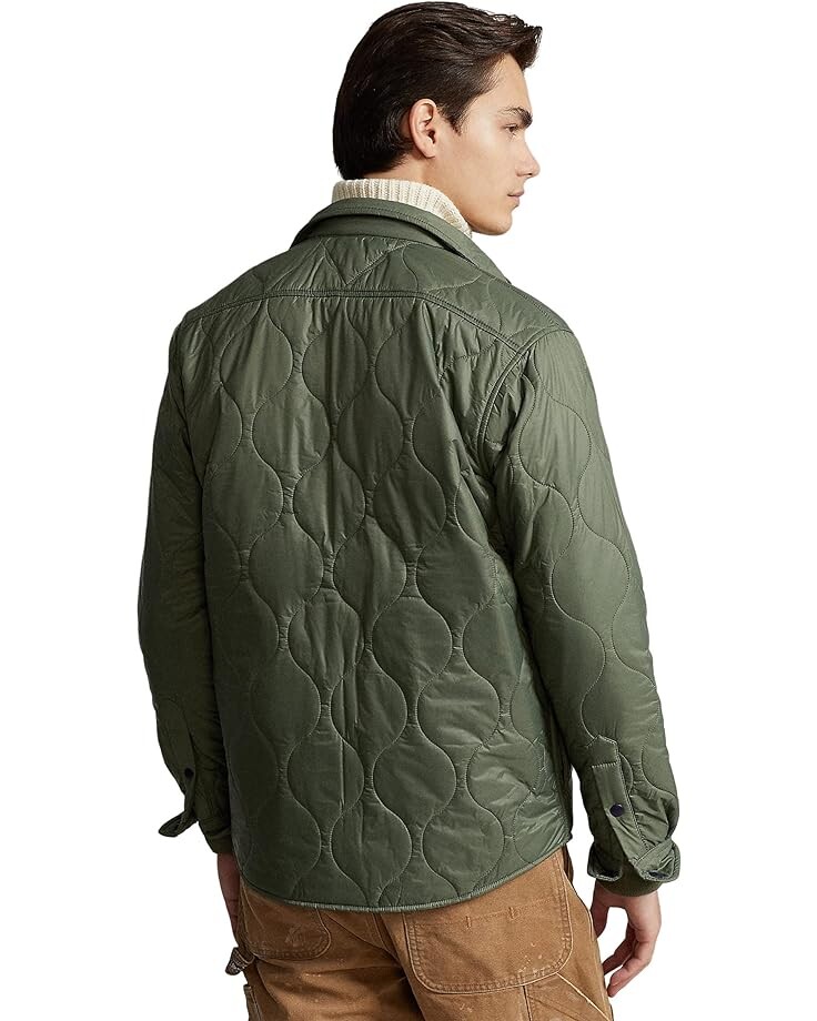 

Куртка Polo Ralph Lauren Quilted Shirt Jacket, цвет Army Olive