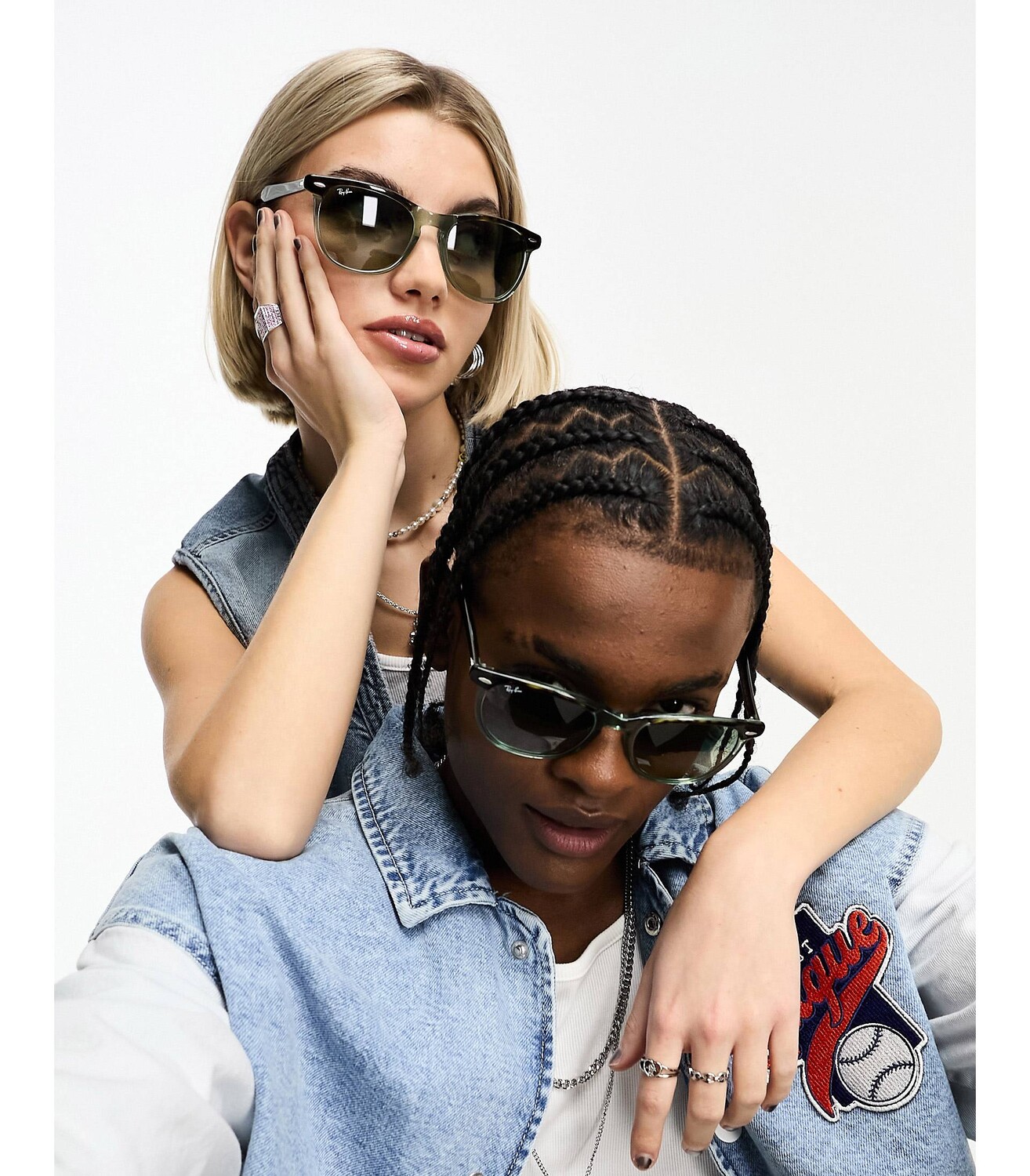 

Круглые солнцезащитные очки Ray-Ban в орлином глазу винтажного зеленого цвета