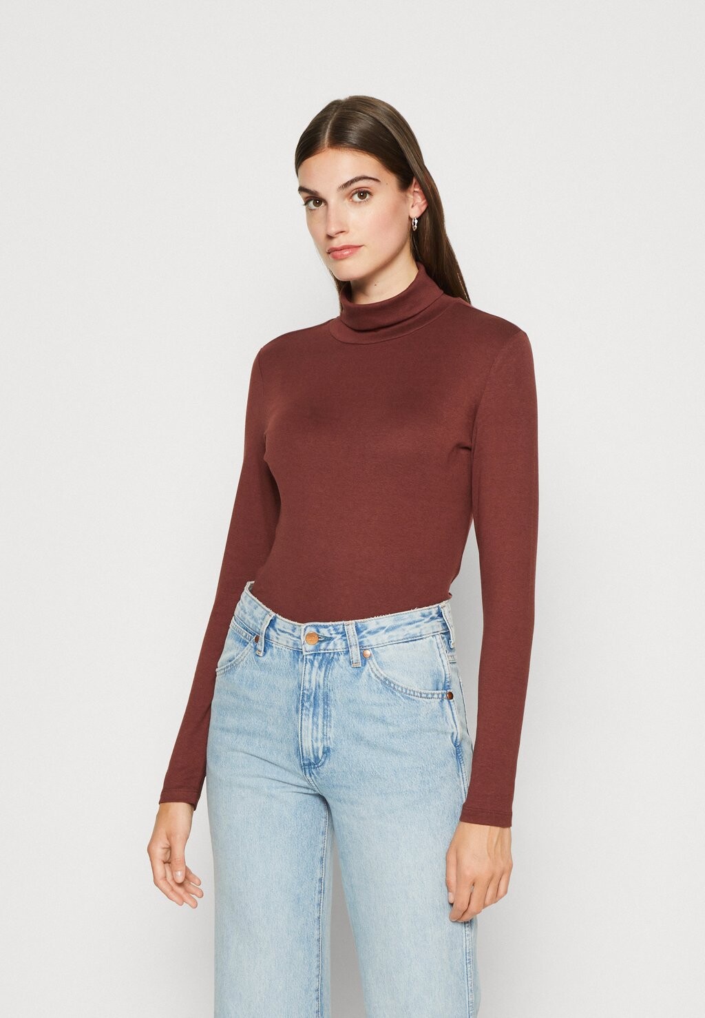 

Топ с длинными рукавами TOM TAILOR ROLLNECK, цвет raisin