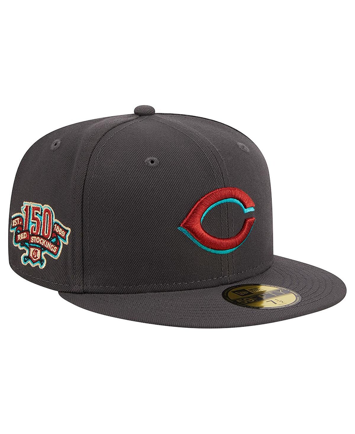 

Мужская шляпа-комбинезон с принтом графитовый Cincinnati Reds 59FIFTY New Era