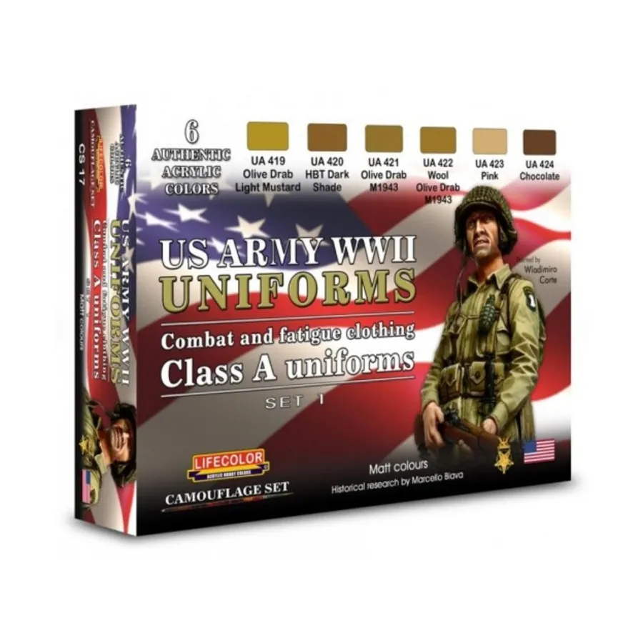 

Комплект униформы армии США времен Второй мировой войны №1, Uniform Paint Sets (Lifecolor)