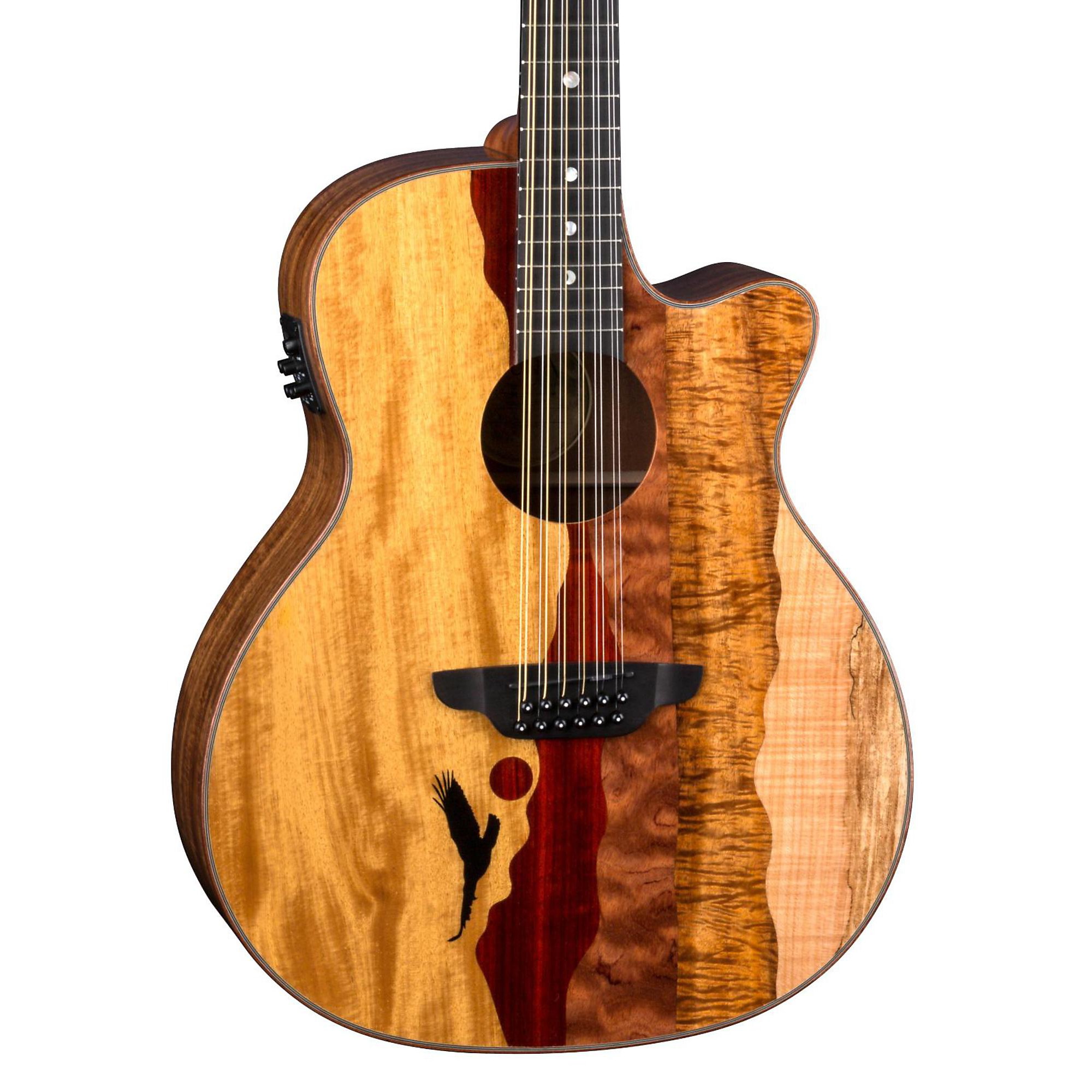 Luna Guitars Vista Eagle 12-струнная акусто-электрическая гитара Natural