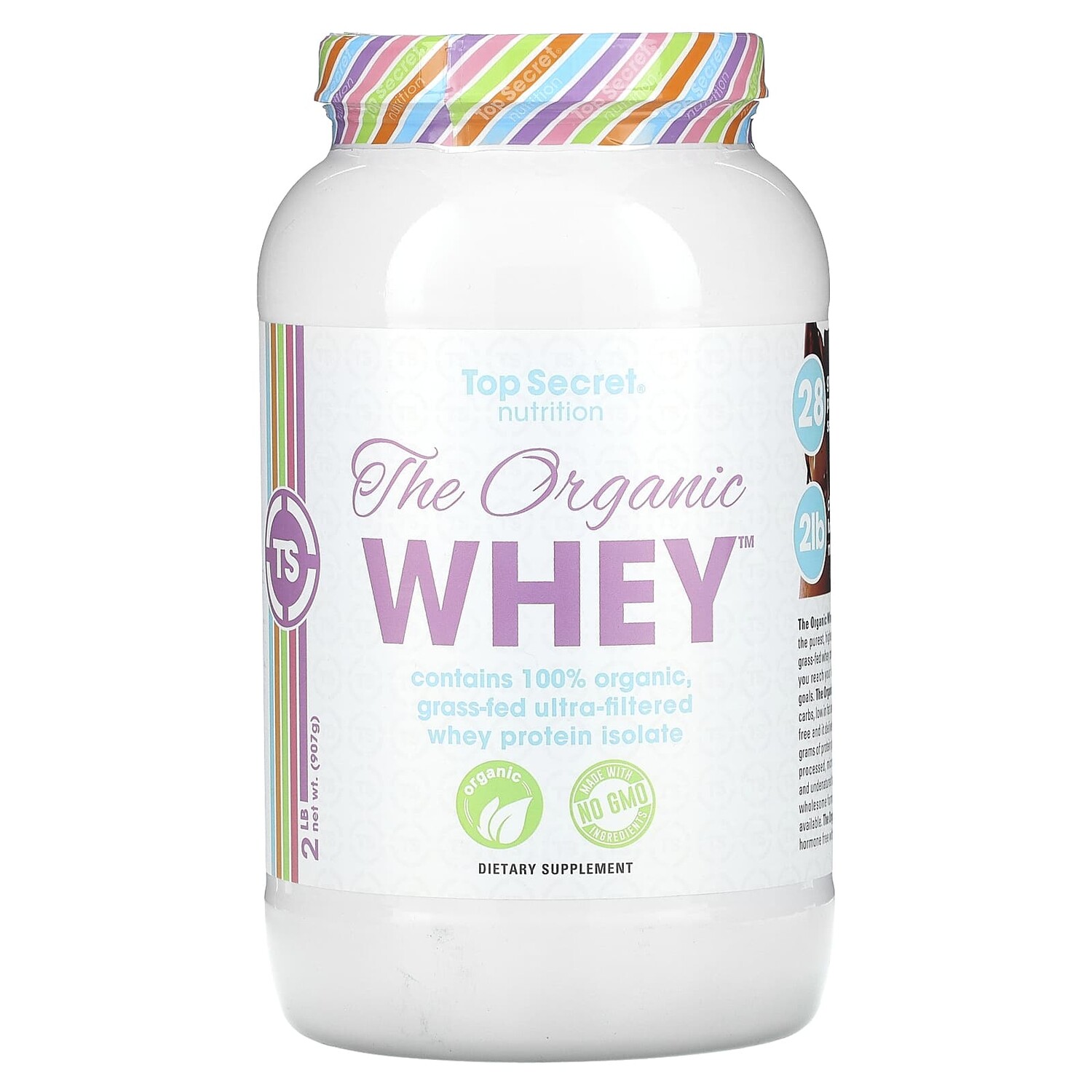 

The Organic Whey, молочный коктейль с шоколадной помадкой, 907 г (2 фунта), Top Secret Nutrition