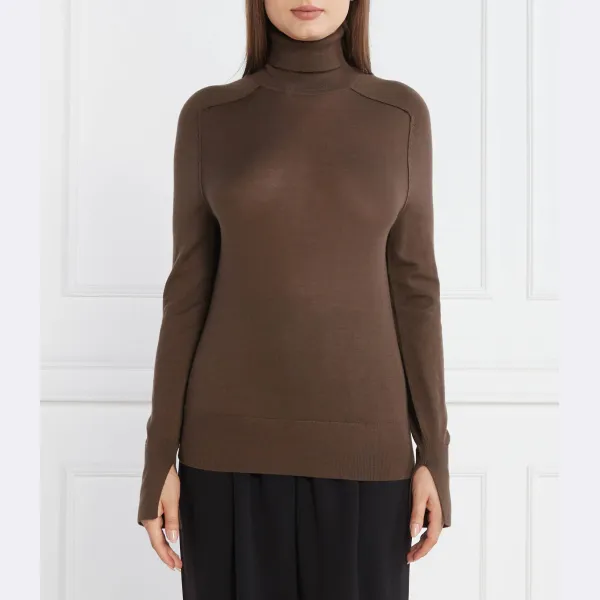 

Очень тонкая шерстяная водолазка обычного крояroll-nk Calvin Klein, коричневый
