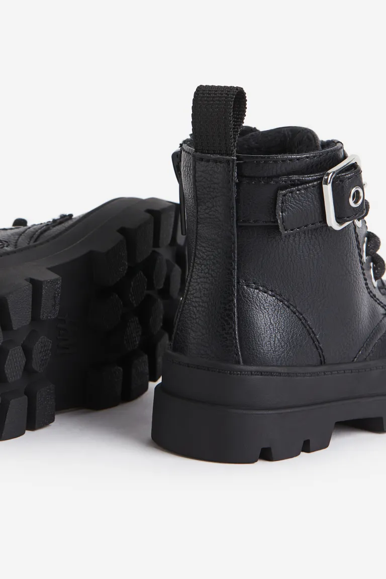 цена Ботинки на теплой подкладке на шнуровке H&M, черный