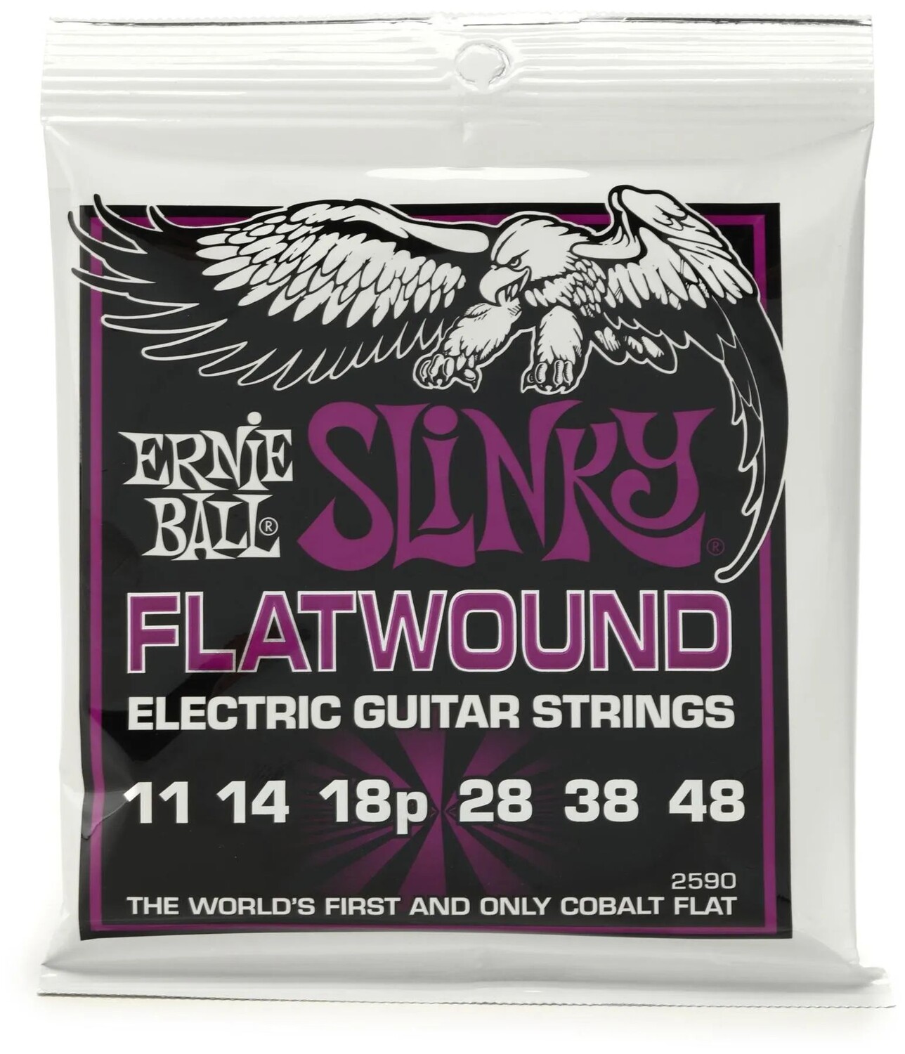 

Новые струны для электрогитары Ernie Ball 2590 Power Slinky с плоской обмоткой — .011-.048