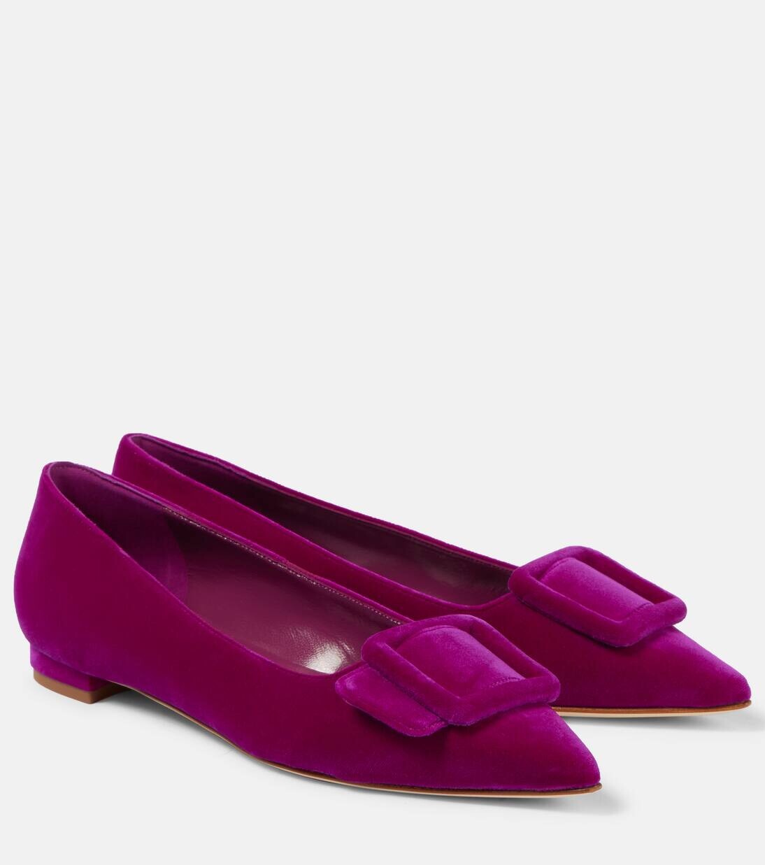 

Бархатные балетки Maysale Manolo Blahnik, цвет 5268 bpur