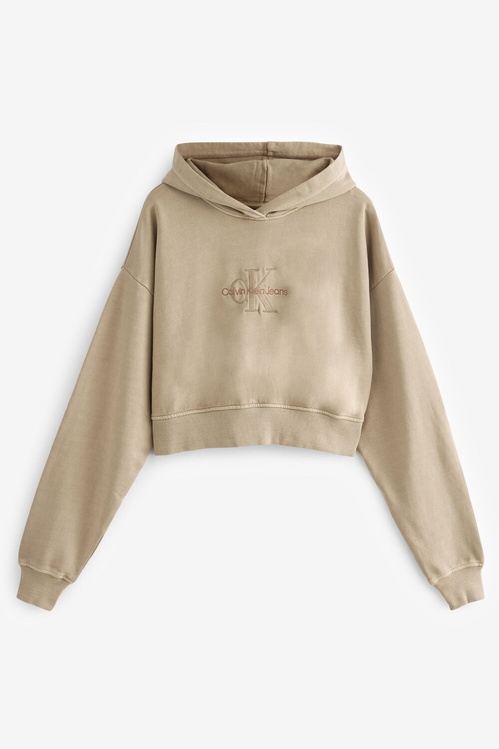 

Коричневое худи с эффектом минерального красителя Calvin Klein Jeans, коричневый