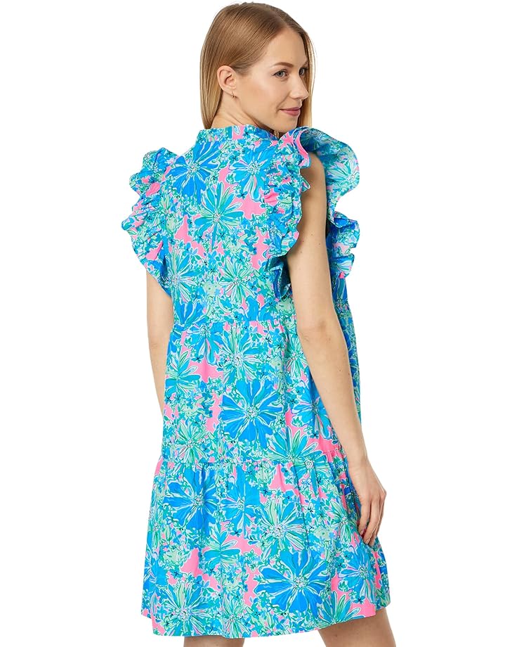 цена Платье Lilly Pulitzer Aldena Ruffle Sleeve Cotton Dress, цвет Soleil Pink Good Hare Day