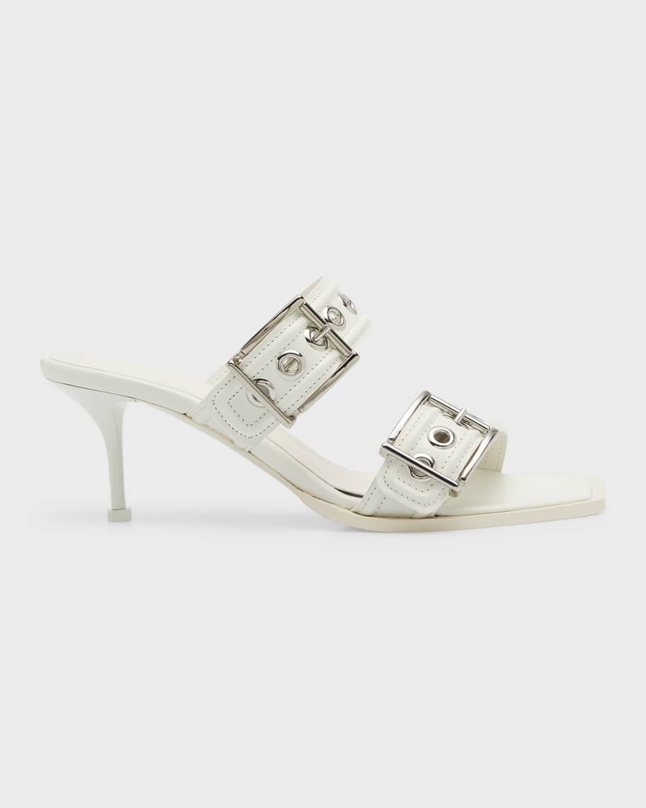 

Туфли-мюли на шпильке с двумя пряжками в стиле панк Alexander McQueen