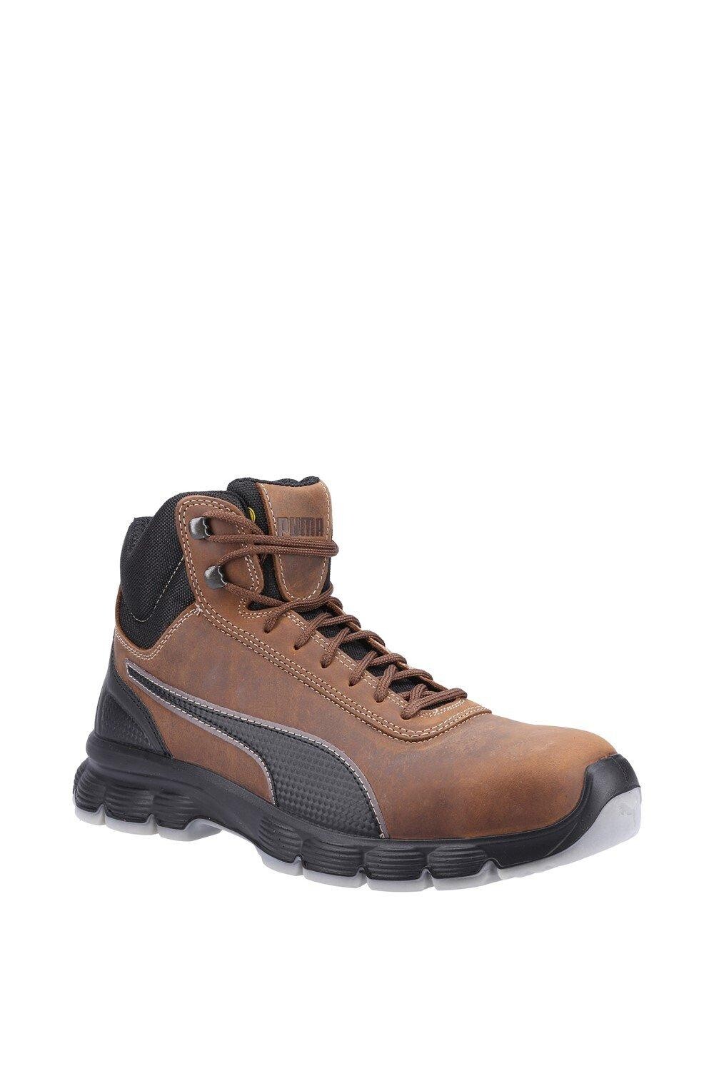 

Защитные кожаные ботинки из нубука 'Condor Mid' Puma Safety, коричневый