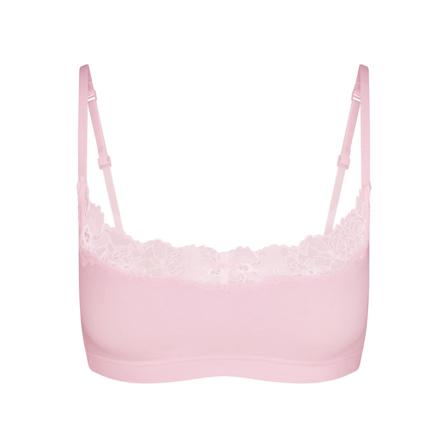 

Бюстгальтер scoop SKIMS Cotton Lace, цвет Cherry Blossom