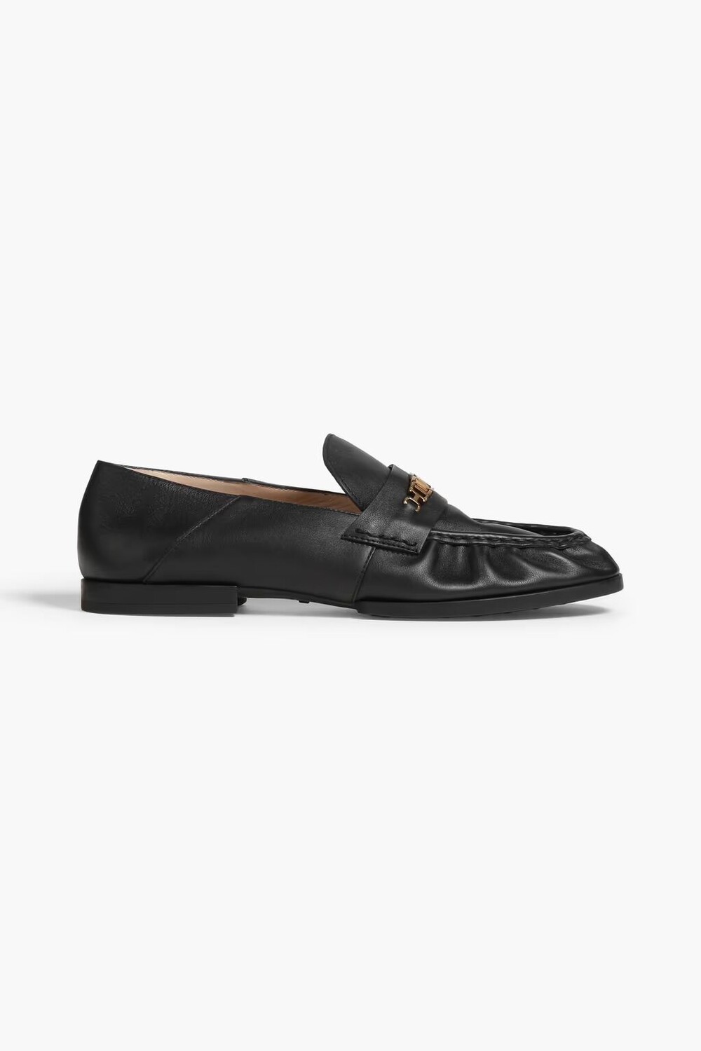 

Лоферы из шагреневой кожи со сборками Tod'S, черный