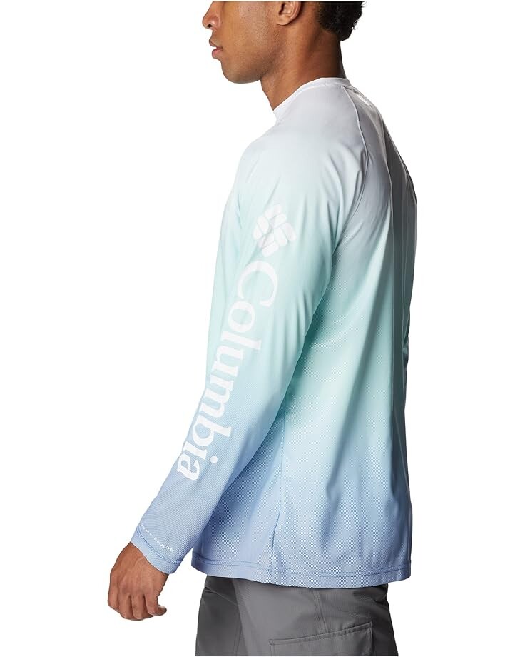 

Рубашка Columbia PFG Terminal Deflector Printed Long Sleeve Shirt, цвет Gulf Stream Gradient