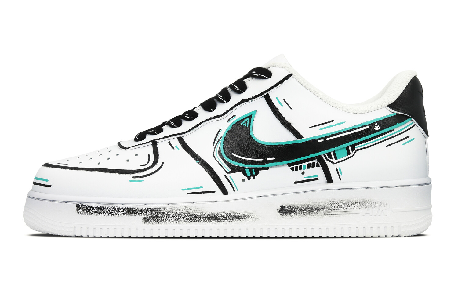 

Кроссовки Nike Air Force 1 Skateboard Shoes Women's Low-Top White Black