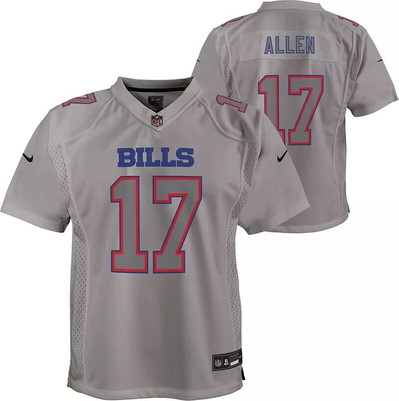 

Nike Youth Buffalo Bills Josh Allen #17 Атмосфера Серая игровая майка