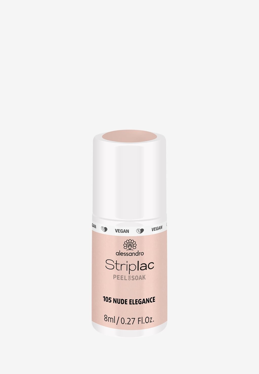 цена Лак для ногтей Striplac Peel Or Soak Baby Pink Vegan alessandro, цвет nude elegance