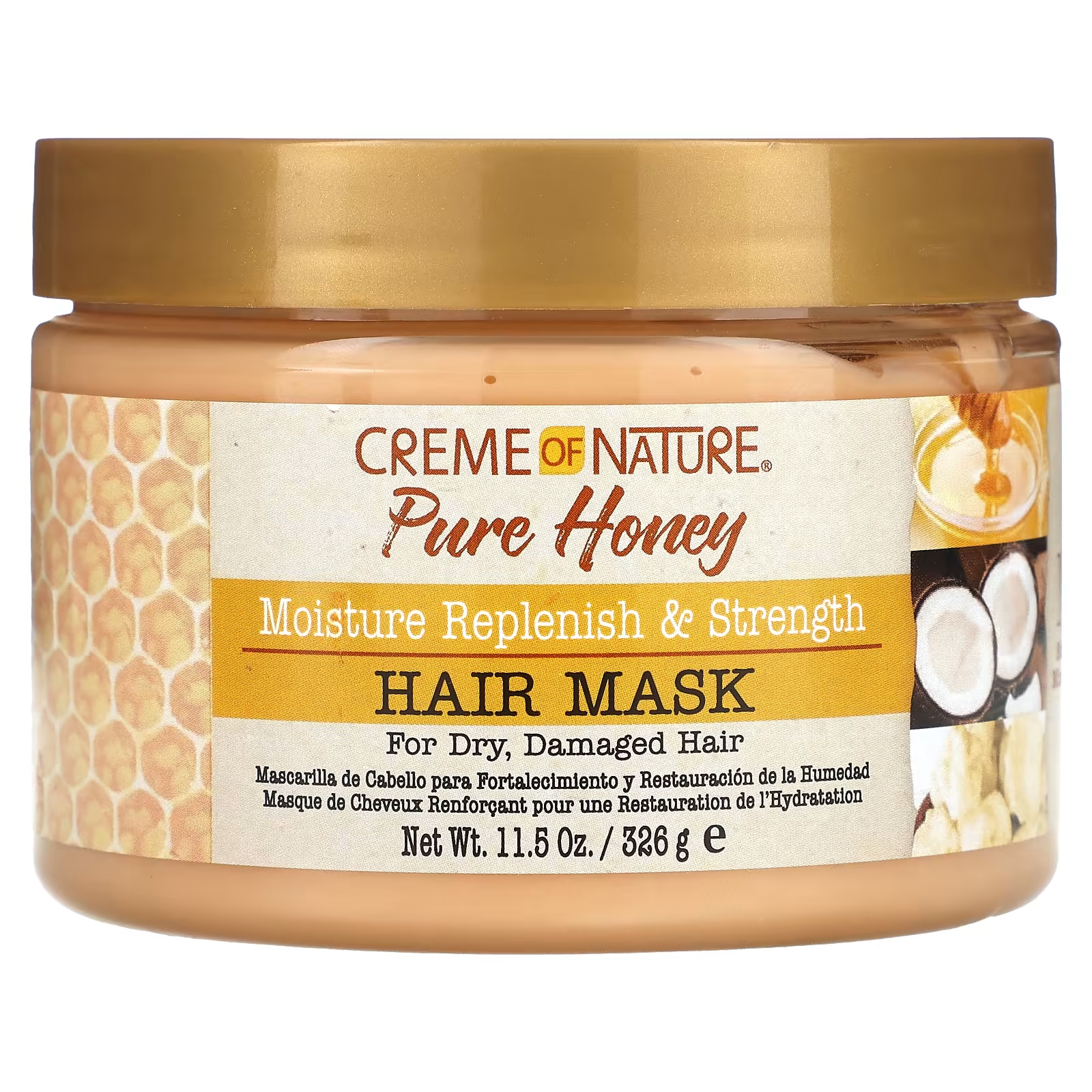 Creme Of Nature Pure Honey Moisture Replenish & Strength Маска для волос, 11,5 унций (326 г) мусс для завивки волос creme of nature pure honey moisture