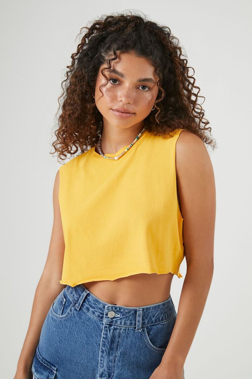 

Укороченная футболка с мускулами Forever 21, золотой, Желтый
