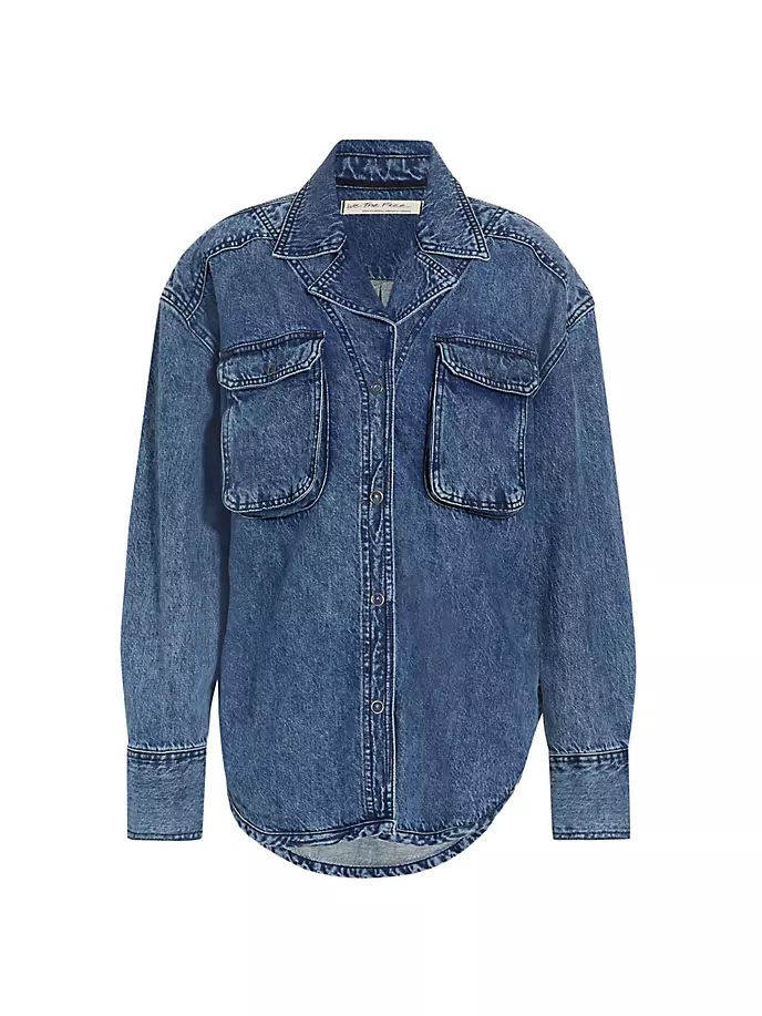

Джинсовый топ-карго оверсайз Izzie Free People, цвет vintage indigo wash