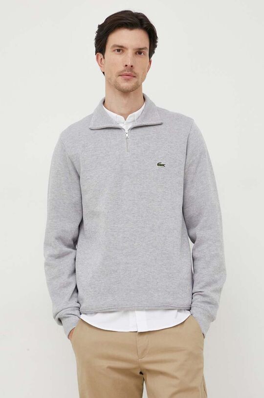 

Хлопковый свитер Lacoste, серый