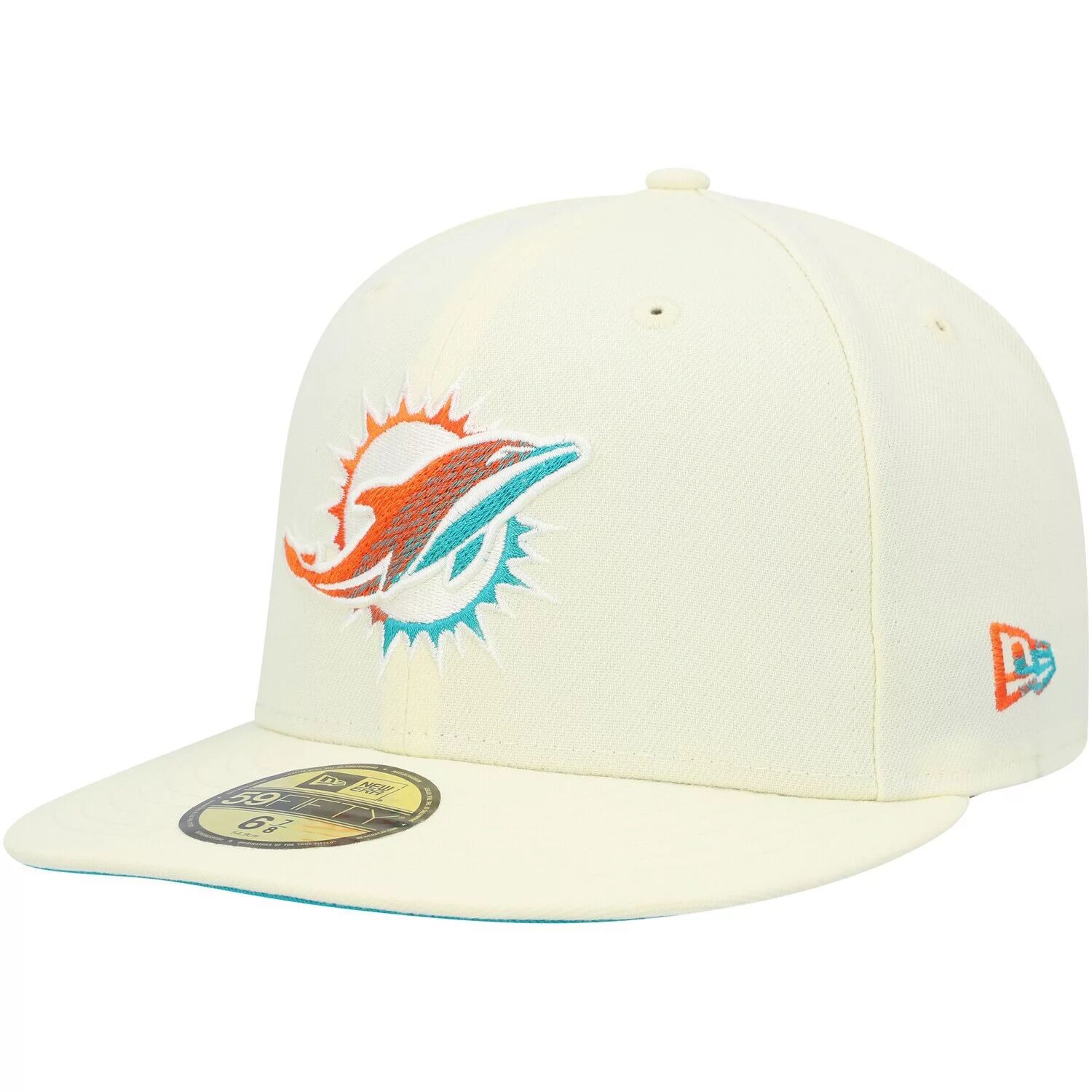 

Мужская облегающая шляпа New Era Cream Miami Dolphins Chrome Dim 59FIFTY