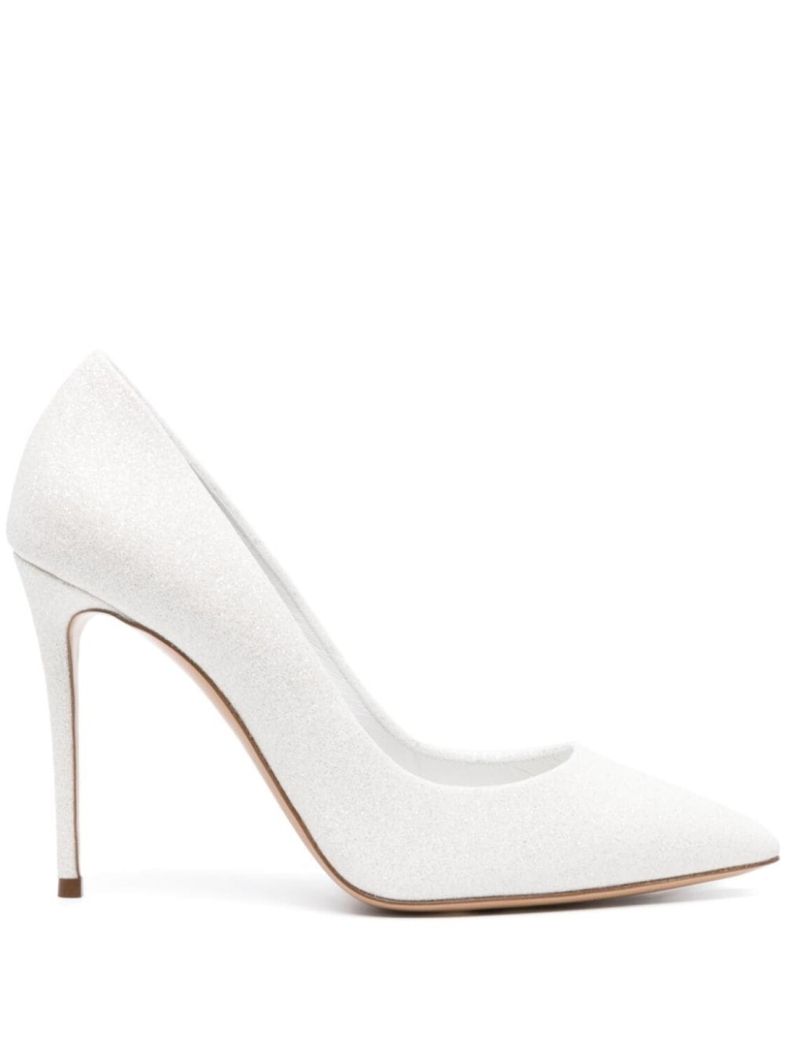 

Casadei туфли с заостренным носком и блестками, белый