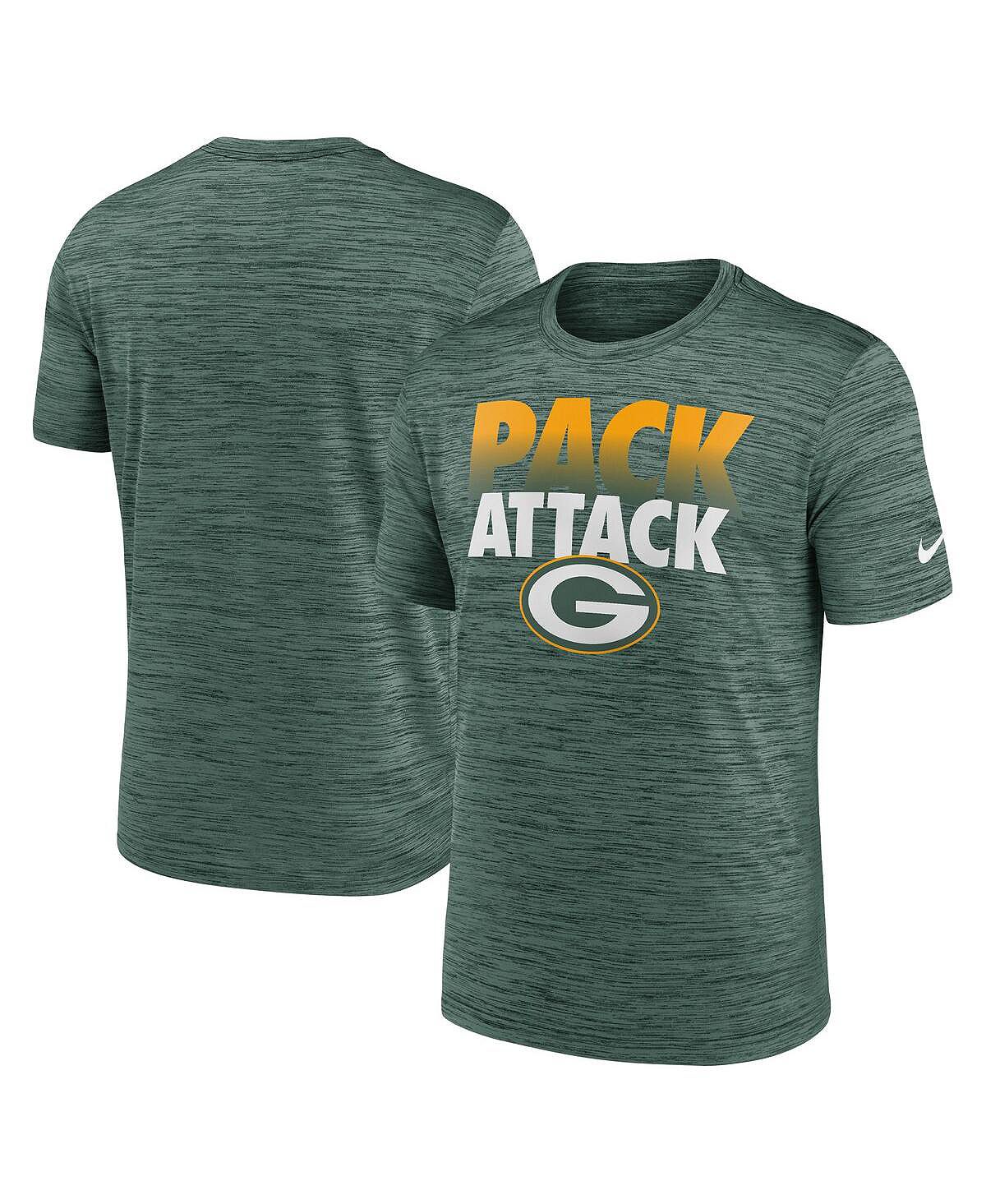 мужская футболка green bay packers horizontal lockup legend золотистого цвета nike Мужская зеленая футболка Green Bay Packers Local Velocity Performance Nike