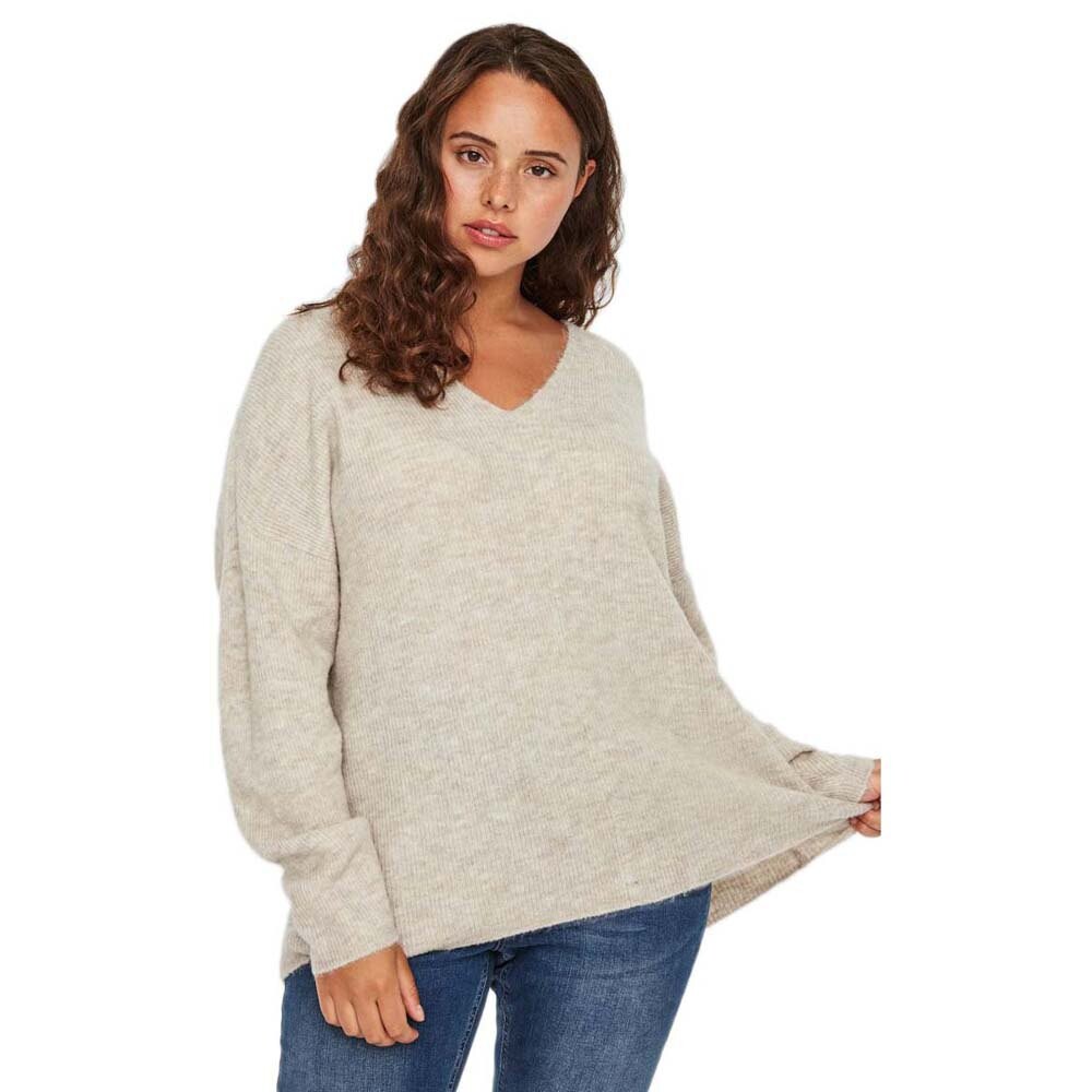 

Свитер Vero Moda Crewlefile V Neck, бежевый