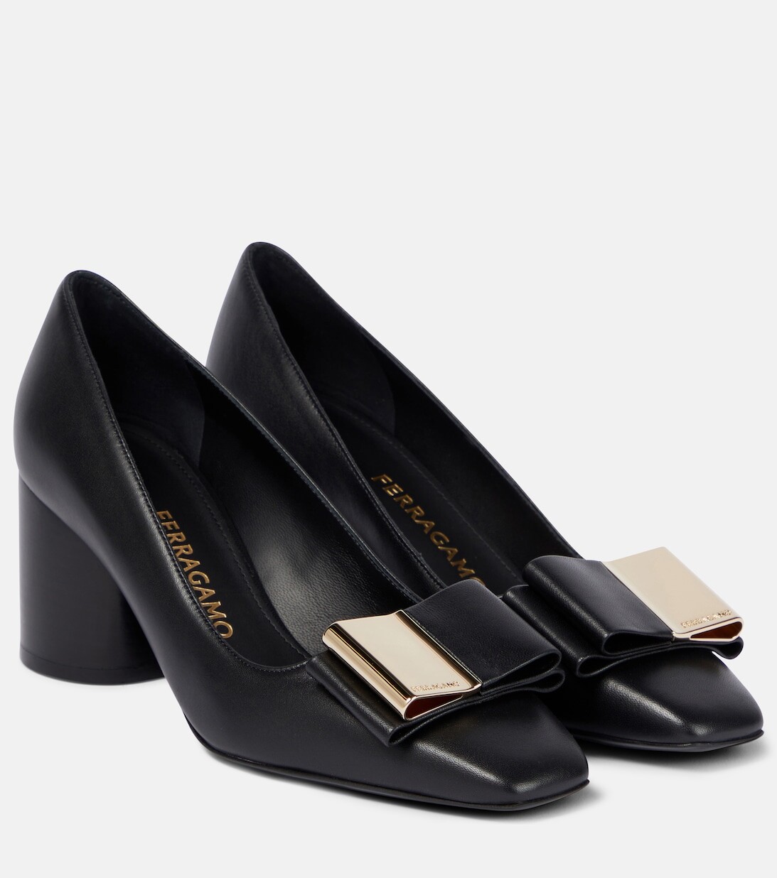 

Туфли-лодочки с двойным бантом Ferragamo, черный