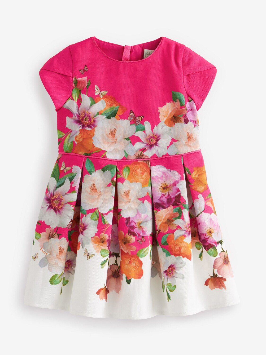 

Платье с широкими складками и цветочным принтом Ted Baker Baby, розовый/разноцветный