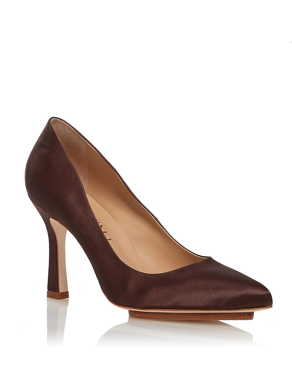 

ANITA PUMP Женские кожаные нарядные туфли Salone Monet, цвет Dark Brown Satin