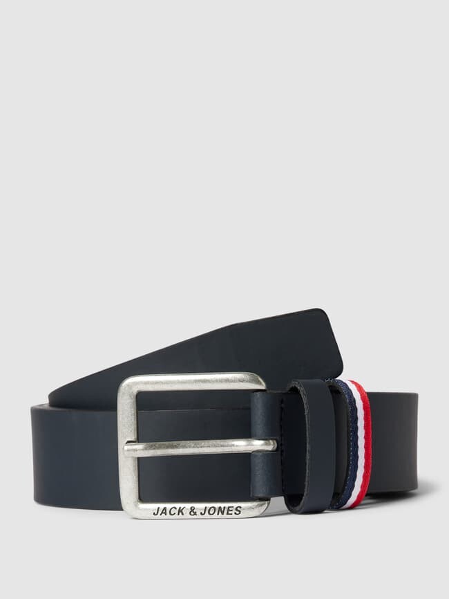 

Ремень кожаный с пряжкой модель "ESPO" Jack & Jones, темно-синий