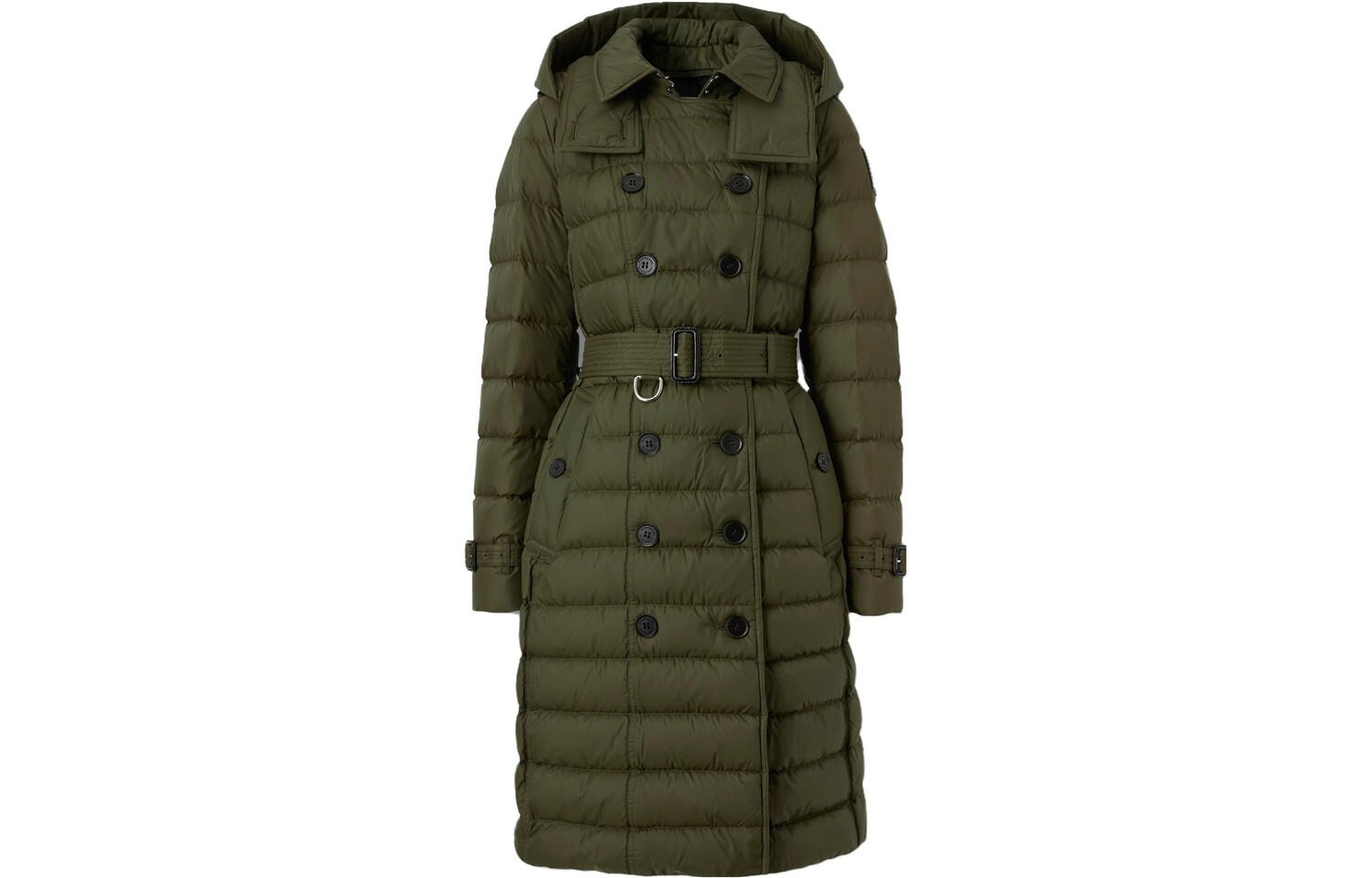 

Пуховик женский оливково-зеленый Burberry