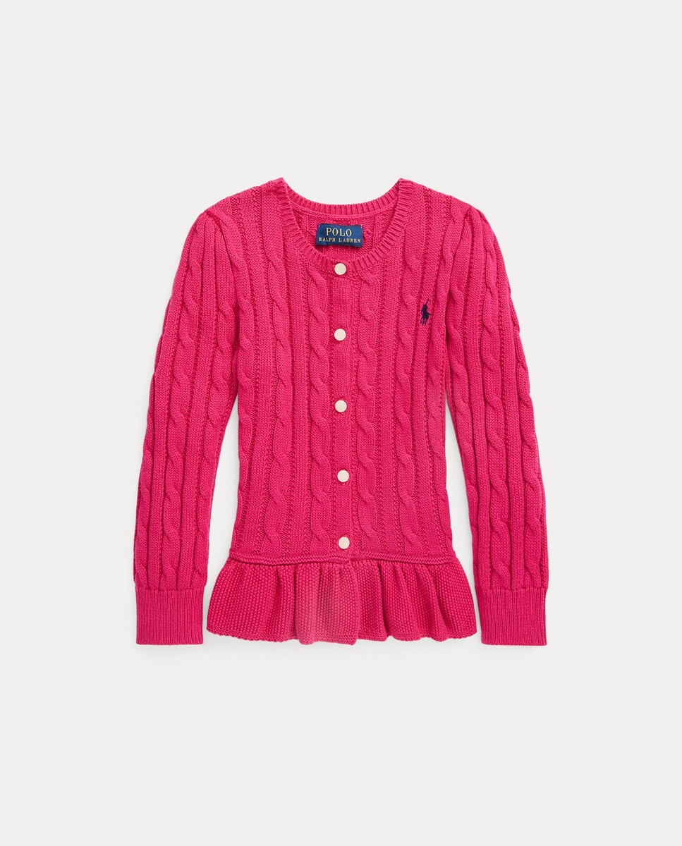 Хлопковая куртка для девочки цвета фуксии Polo Ralph Lauren, фуксия
