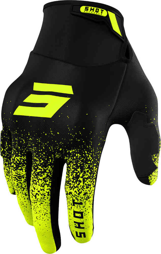 перчатки shot drift edge с логотипом черный белый Перчатки для мотокросса Drift Edge Shot, черный желтый