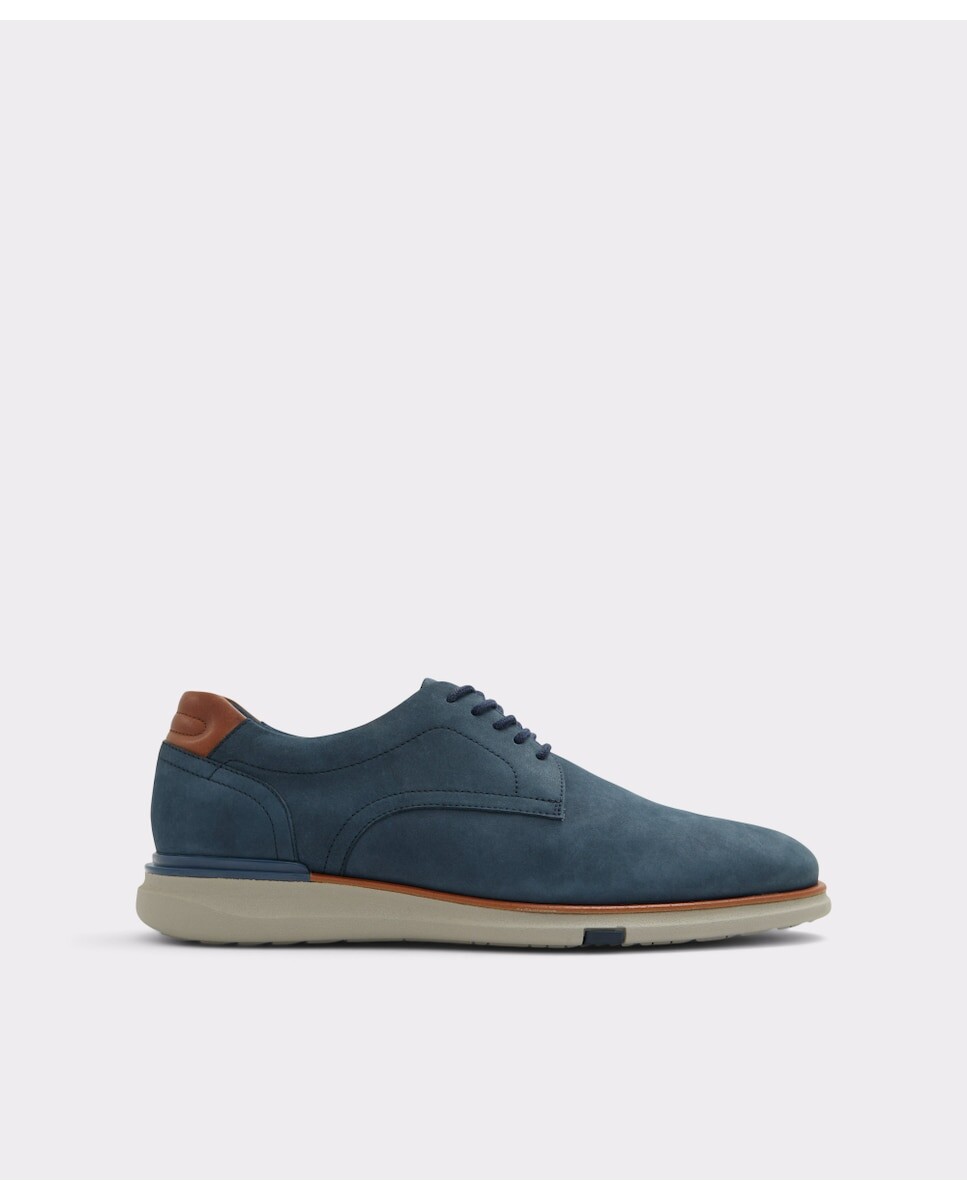 

Мужские кожаные туфли на шнуровке с круглым носком Aldo, темно-синий