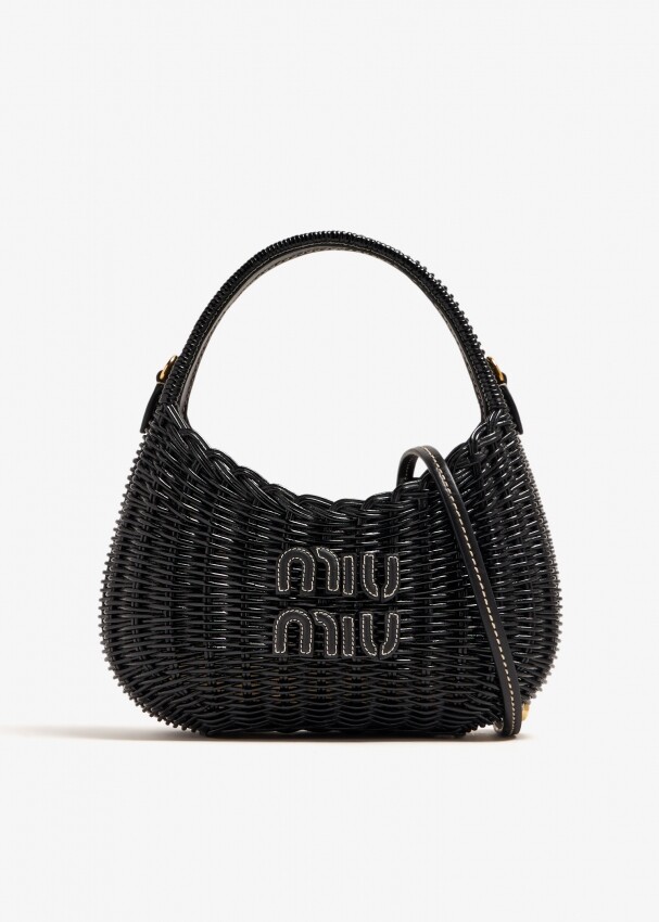

Сумка Miu Miu Wander Wicker Hobo, черный