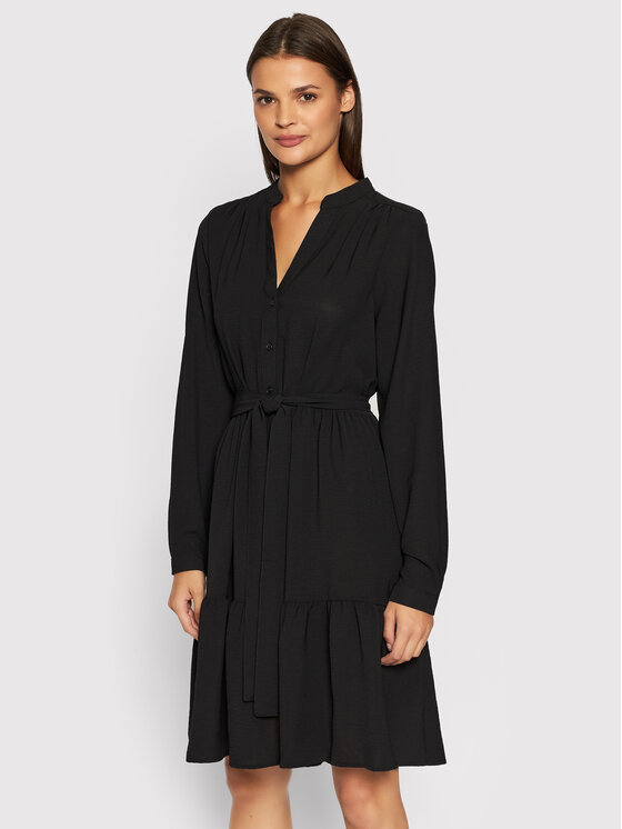 Платье-рубашка стандартного кроя Selected Femme, черный блуза стандартного кроя selected femme черный