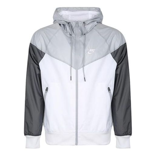 Куртка Nike Sports Windproof Colorblock Hooded Jacket Gray White Graywhite, белый