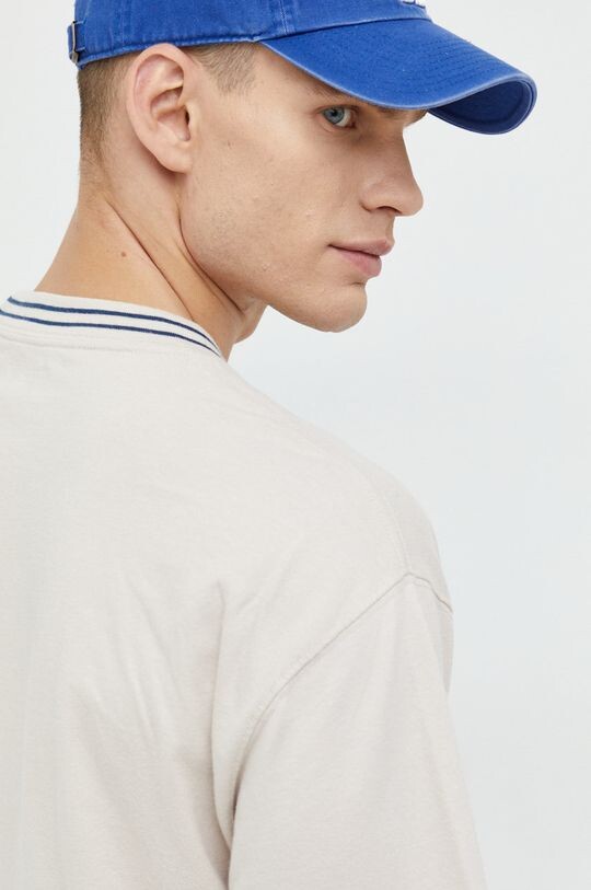

Хлопковая футболка Abercrombie & Fitch, бежевый