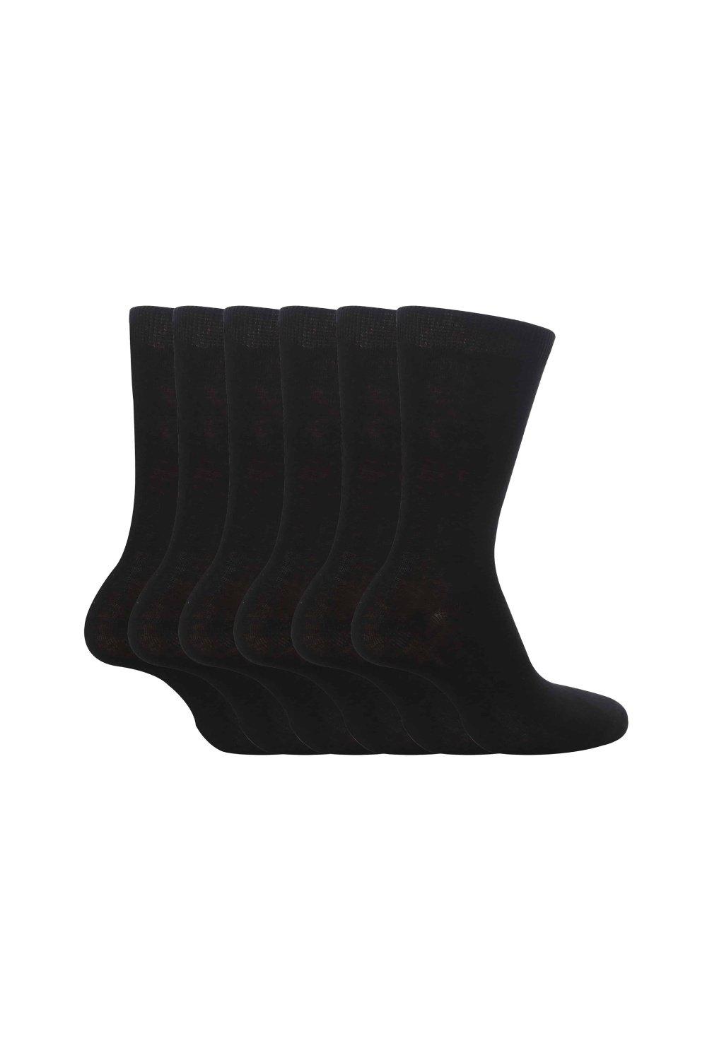 6 пар простых школьных мягких хлопковых носков Sock Snob, черный