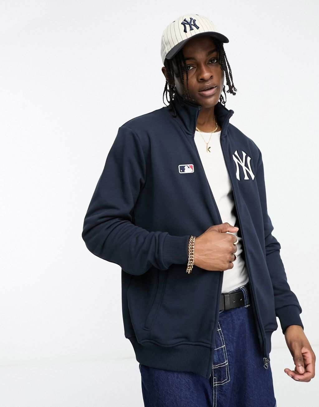 

Темно-синяя спортивная куртка с принтом на груди 47 Brand MLB NY Yankees, Синий
