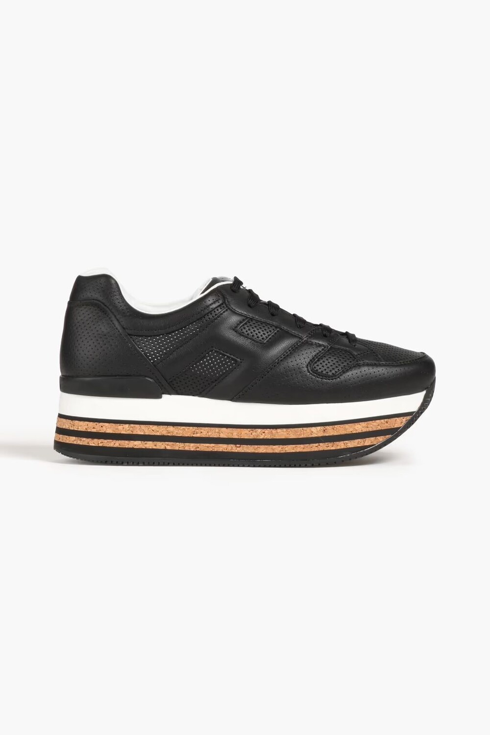 

Кроссовки на платформе из перфорированной кожи Hogan, черный
