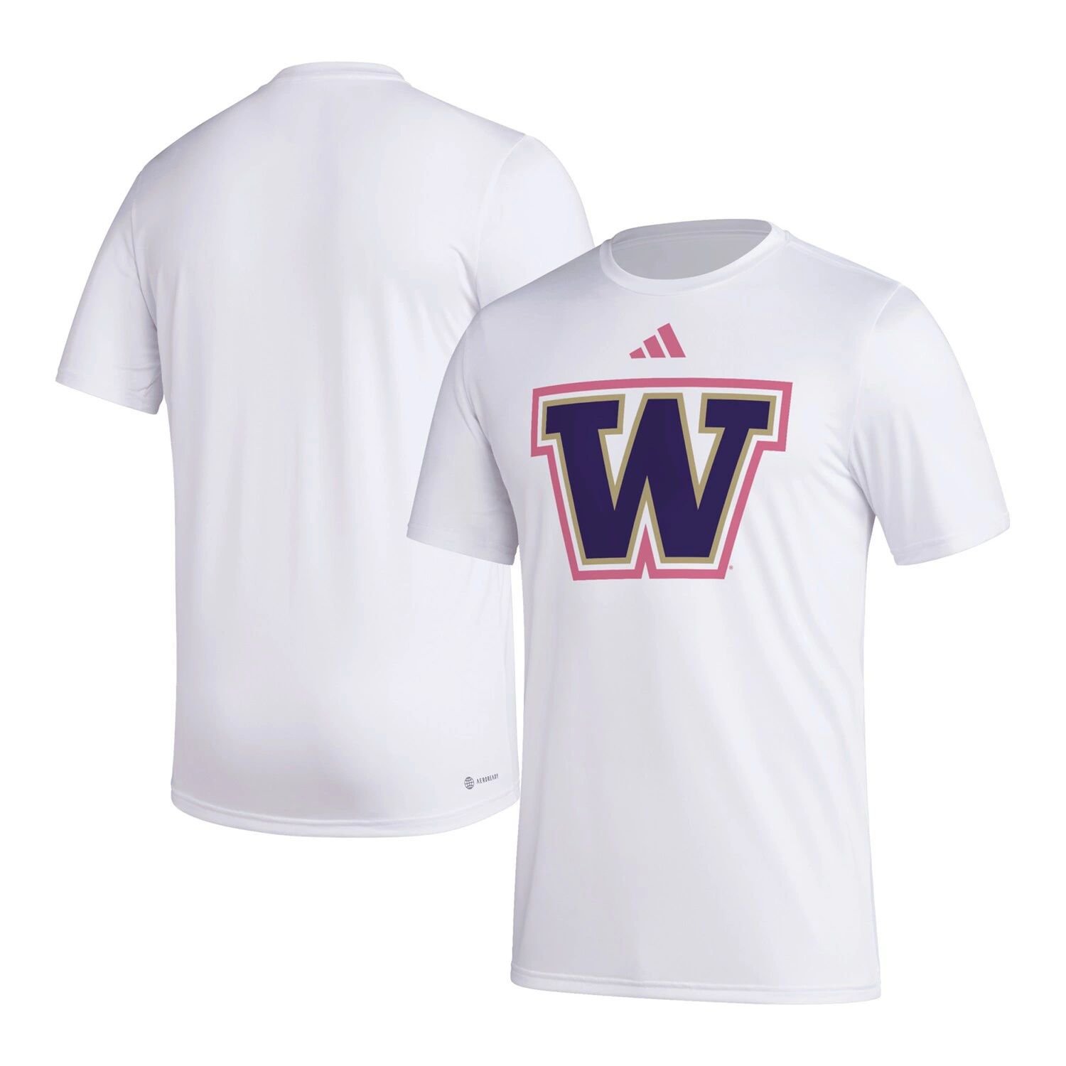 

Мужская белая футболка Washington Huskies Pregame AEROREADY adidas, Белый