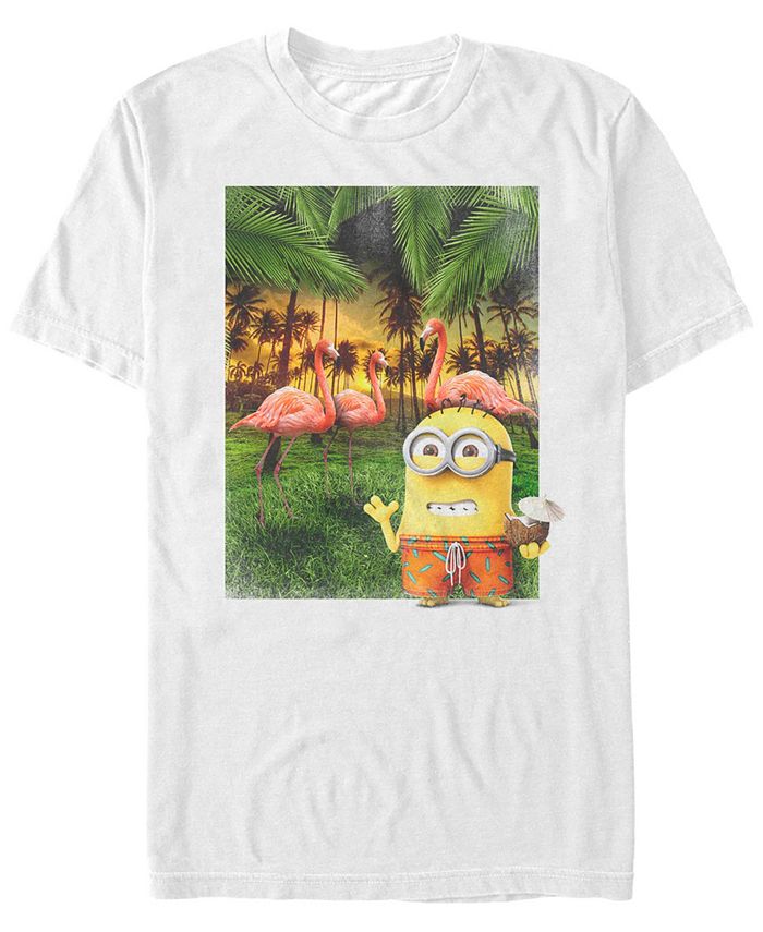 Мужская футболка с короткими рукавами Minions Bob Flamingos Fifth Sun, белый гадкий я гадкий я 2 гадкий я 3 миньоны 4 blu ray